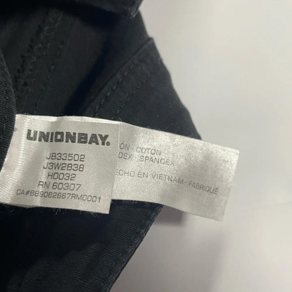 UnionBay Cargo Pants Womens Juniors Size 3 Blaire Black Tapered Leg Zip Pockets - Picture 10 of 16